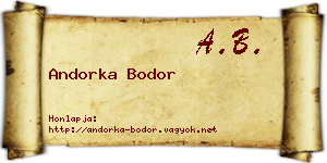 Andorka Bodor névjegykártya